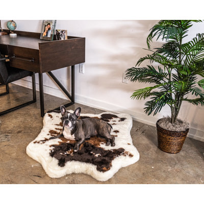 Animal Print Orthopedic Faux Fur Pet Bed