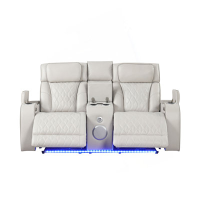 Fortuner Modern Style Upholstery Recliner Loveseat Made With Wood & Massage Function Included