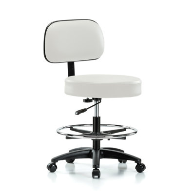 Tabouret de base avec dossier et repose-pieds PERCH | Hauteur du banc moyen: 21 à 28,5 po