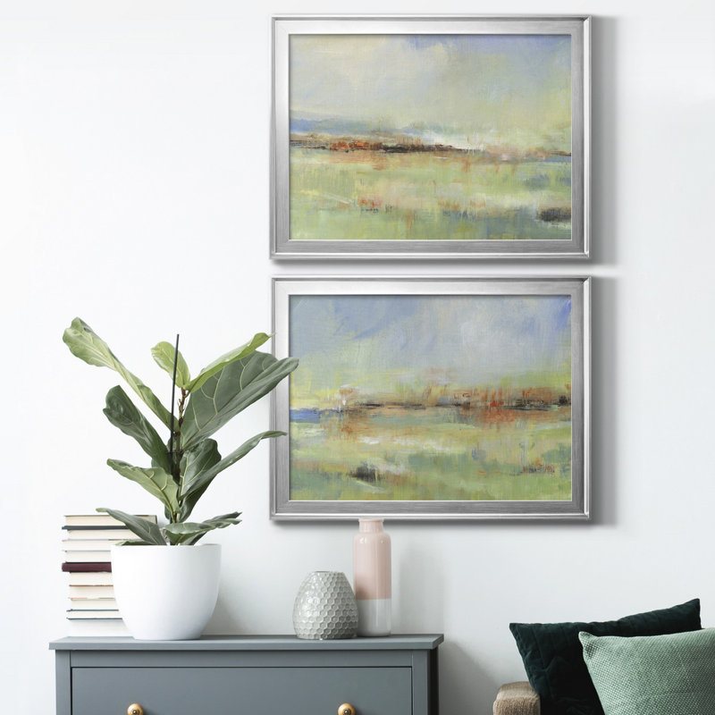Obfuscate I - ensemble de 2 reproductions de cadres photo, H 42,5 po x l 61 po x P 1 po, Argent