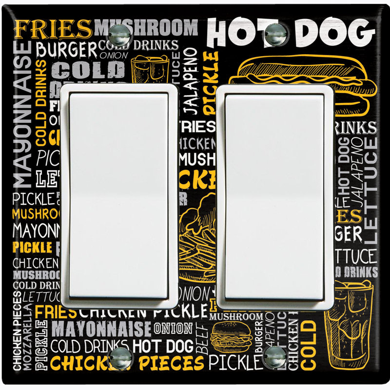 Hot Wing Restaurant Fast Food Menu 2 - Gang Toggle Light Switch Standard Wall Plate