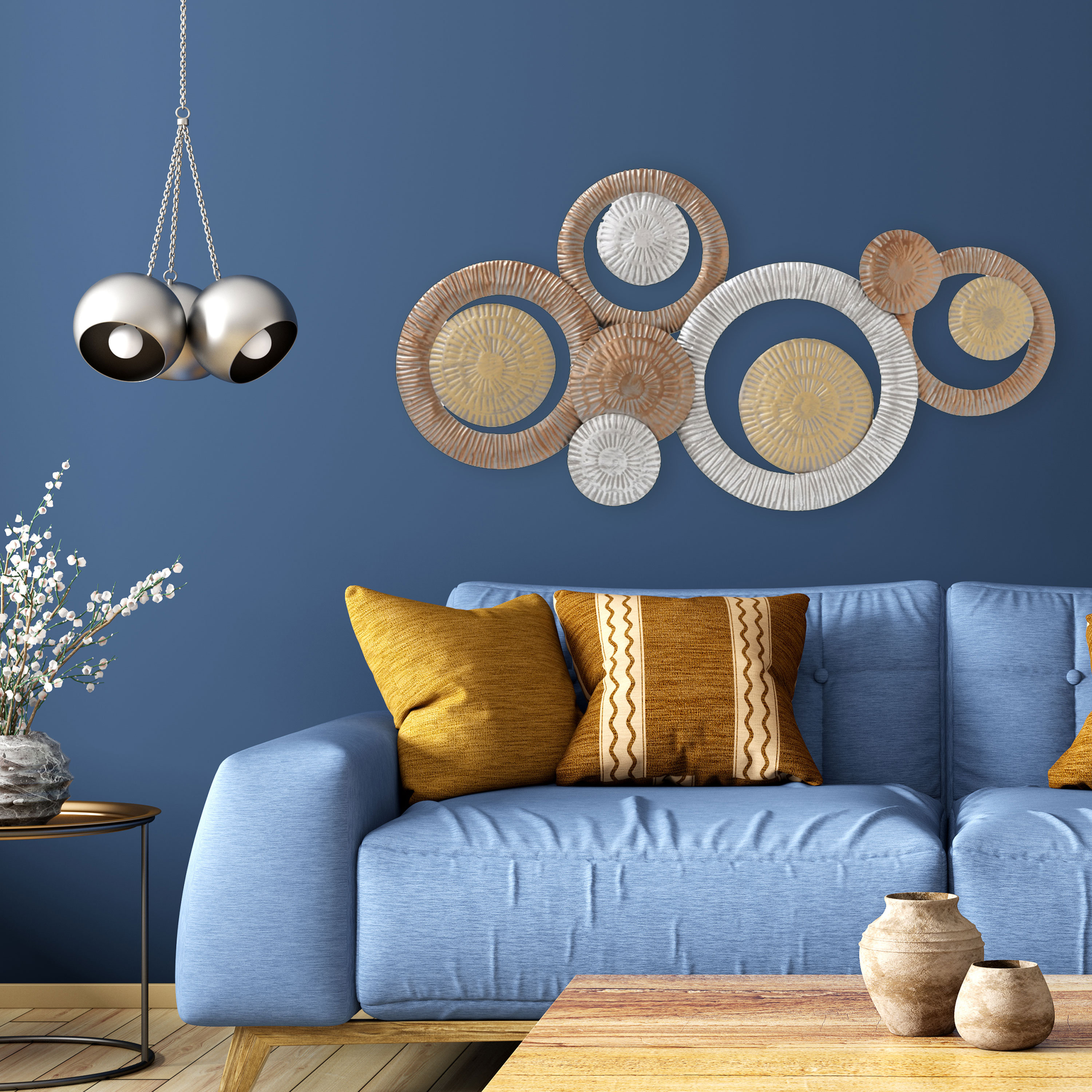 Brayden Studio Modernist Incised Discs And Rings Wall Décor | Wayfair