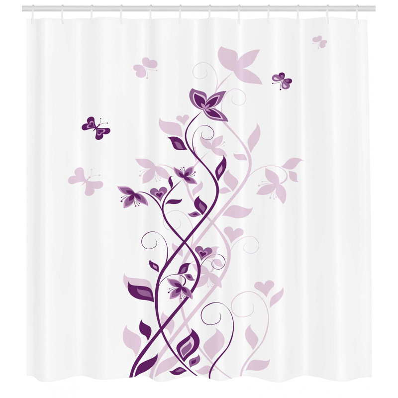 Rideau de douche simple Leslie Tree, H 69 po x l 105 po, Purple Violet 