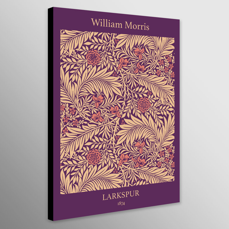 Larkspur Pattern In Purple by William Morris - Wrapped Canvas Art Prints, 81cm H x 61cm W