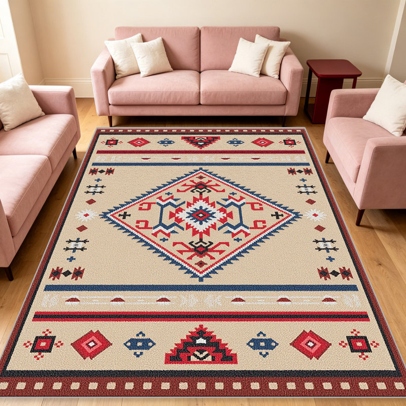 Southwestern   area rugs for Living Room, Soft and Comfortable, Suitable for all seasons, easy to maintain, machine washable Indoor floor mat, Under Table Farmhouse suitable for Bedroom, Dining Room, Study,  Balcony, Home Decor Patio