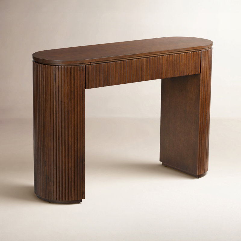 Cristo Duren Fluted 1 Drawer Console, Walnut
