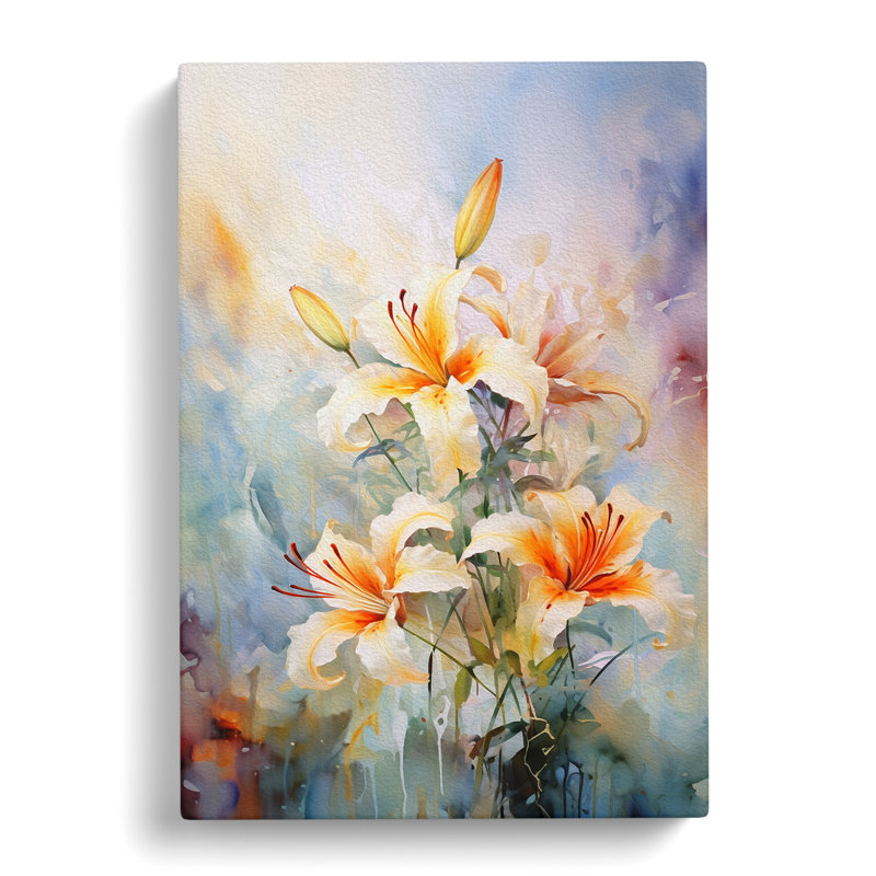 Lily Flower Impressionism No.3 - Wrapped Canvas, 60cm H x 40cm W x 3cm D