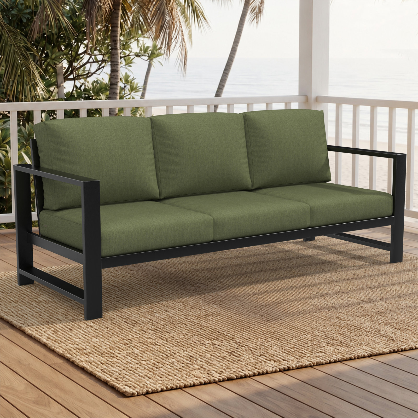 Dulcie 80" Sunbrella® Patio Sofa, Sunbrella® Canvas Fern