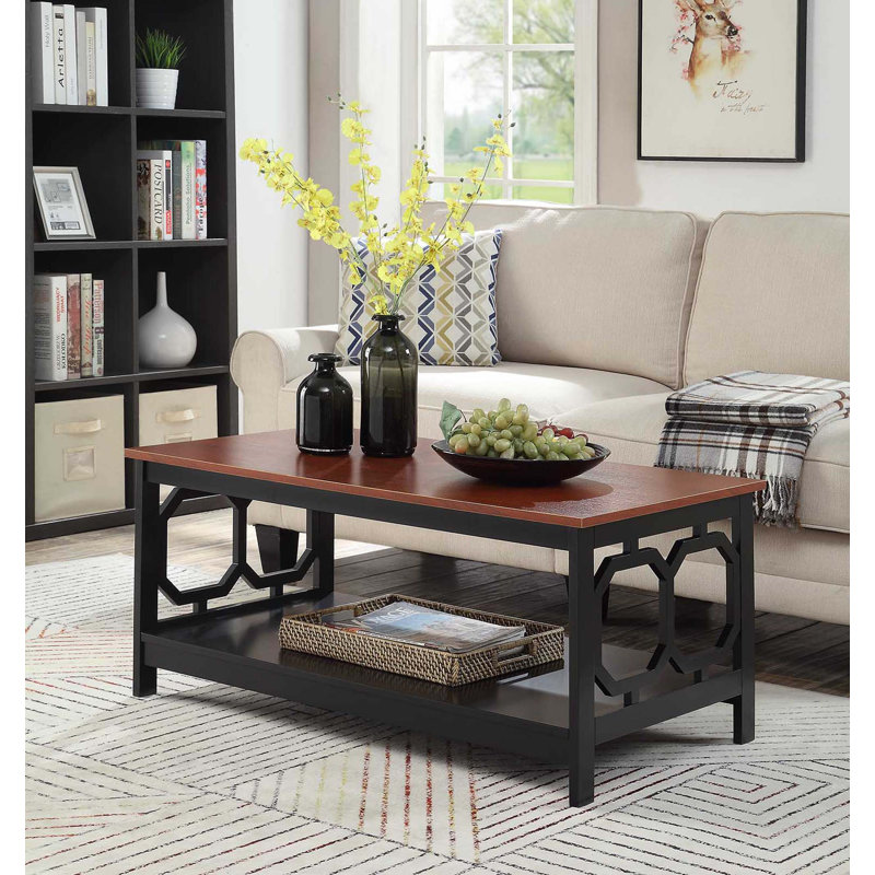 Bodeswell Coffee Table with Storage, Cherry/Black