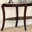 Console 1 pièce Espresso / Cerisier foncé Canapé traditionnel avec tablette de rangement en verre trempé de 5 mm