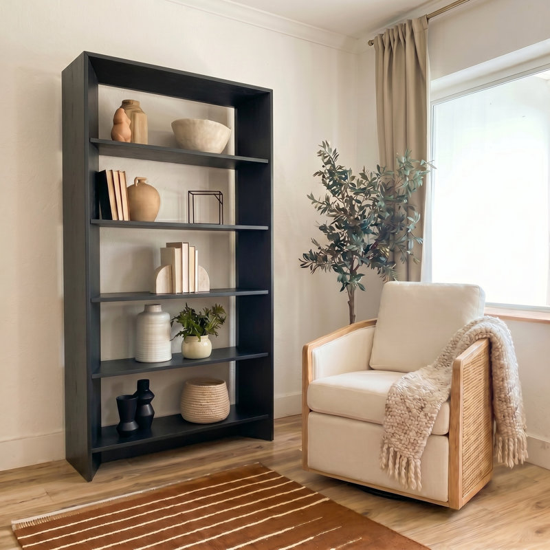 Bibliothèque Cooney Modern H 76 "à 5 tablettes, Black