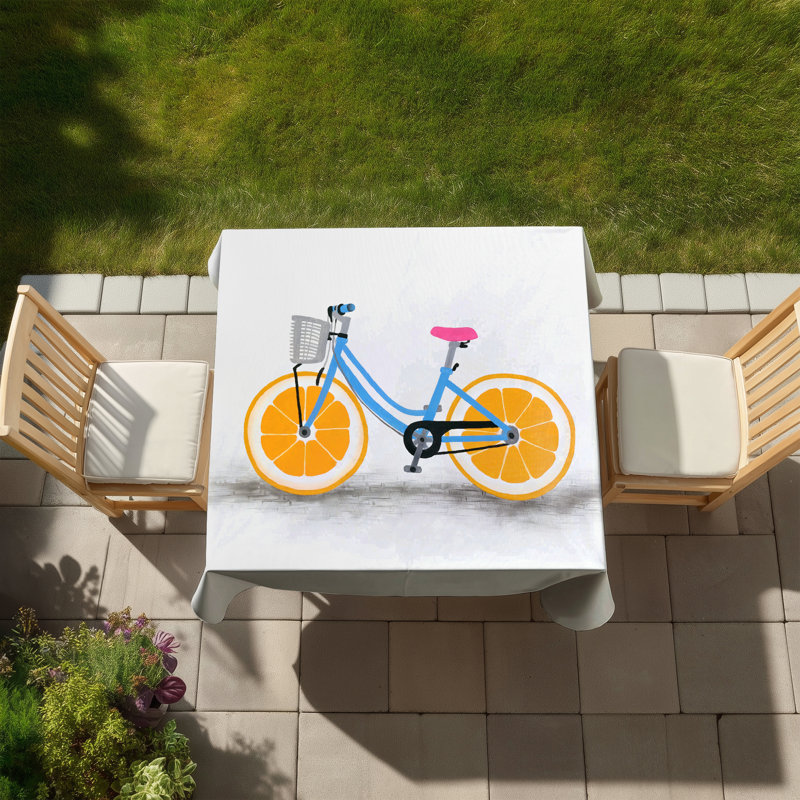Orange Wheel Bike Tablecloth | Indoor Outdoor Home Decor