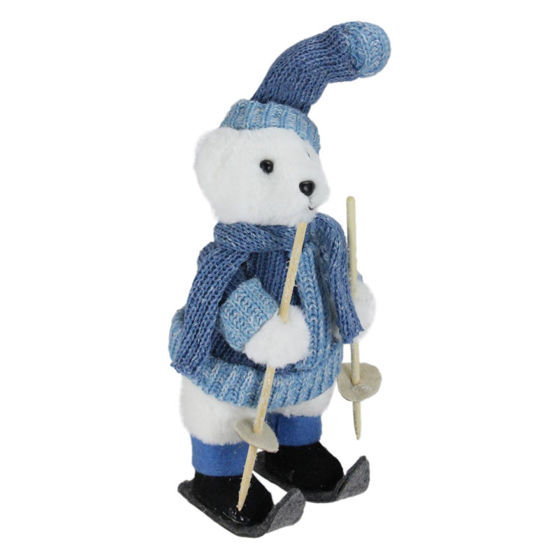 Figurine de Noël 15 po blanche et bleue