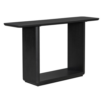 Elegant Minimalist Console Table with Curved Corners, Wood Veneer,U-Base Design for Easy Placement ,Perfect for Displaying Your Treasures,Simple Assembly