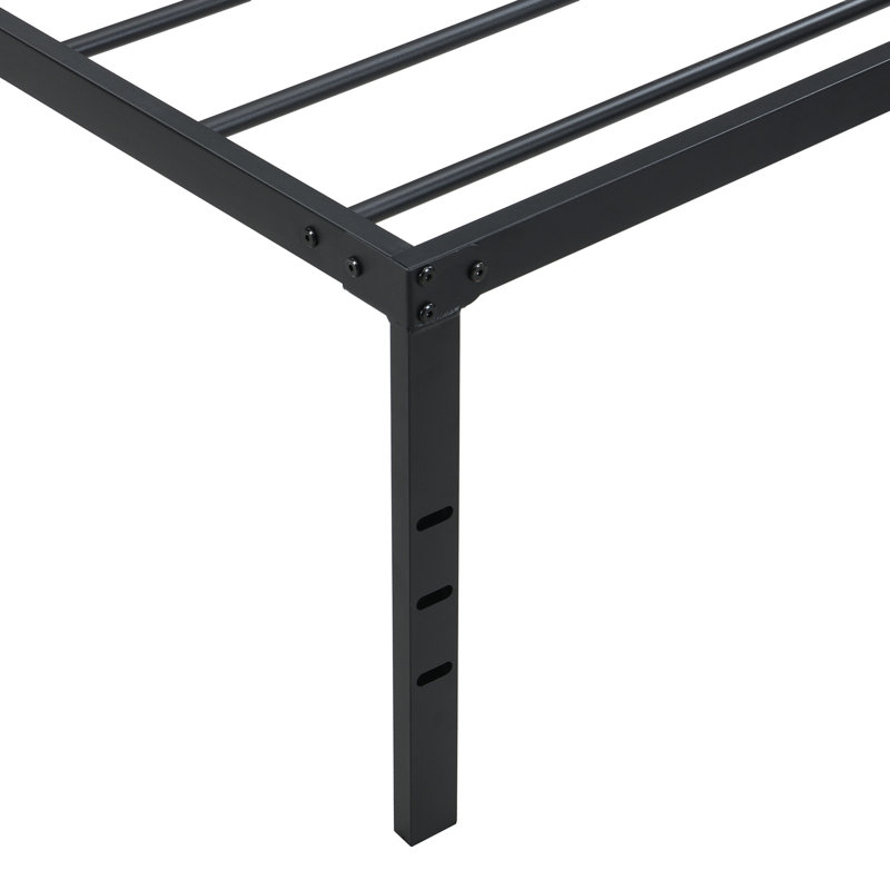Structure de lit simple, structure de lit en métal robuste, assemblage rapide et facile, sans bruit, Blacktwin, Lit simple