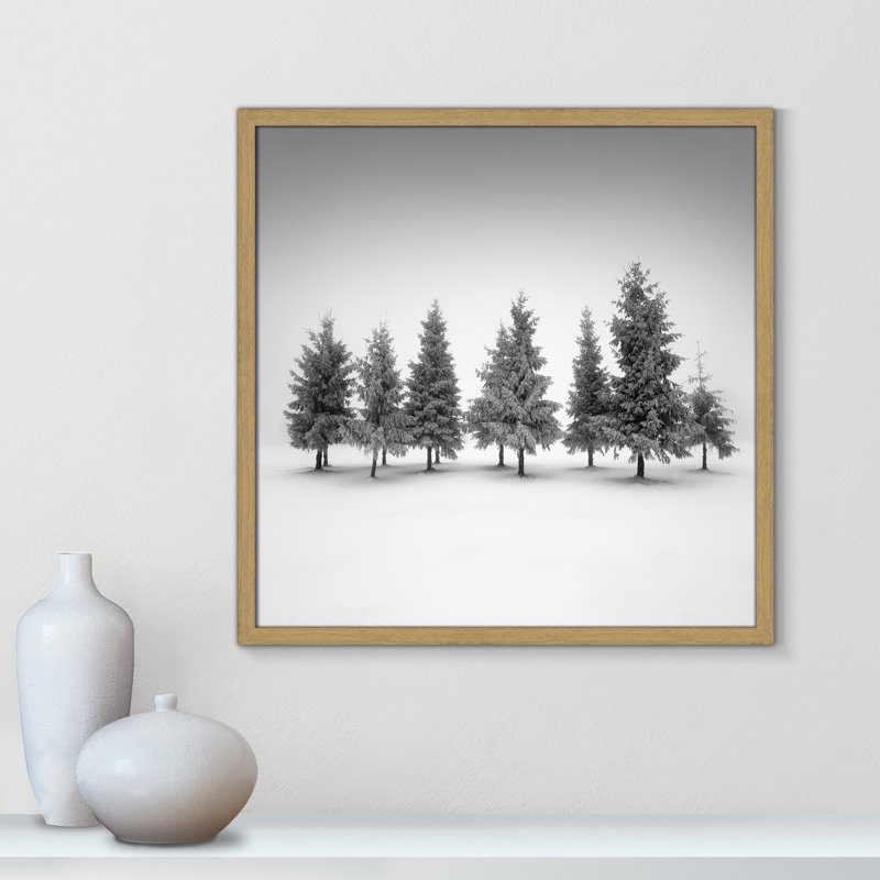 Impression d'épinette par Daniel, Grain de bois naturel, L 23,5 po x H 23,5 po, Impression encadrée