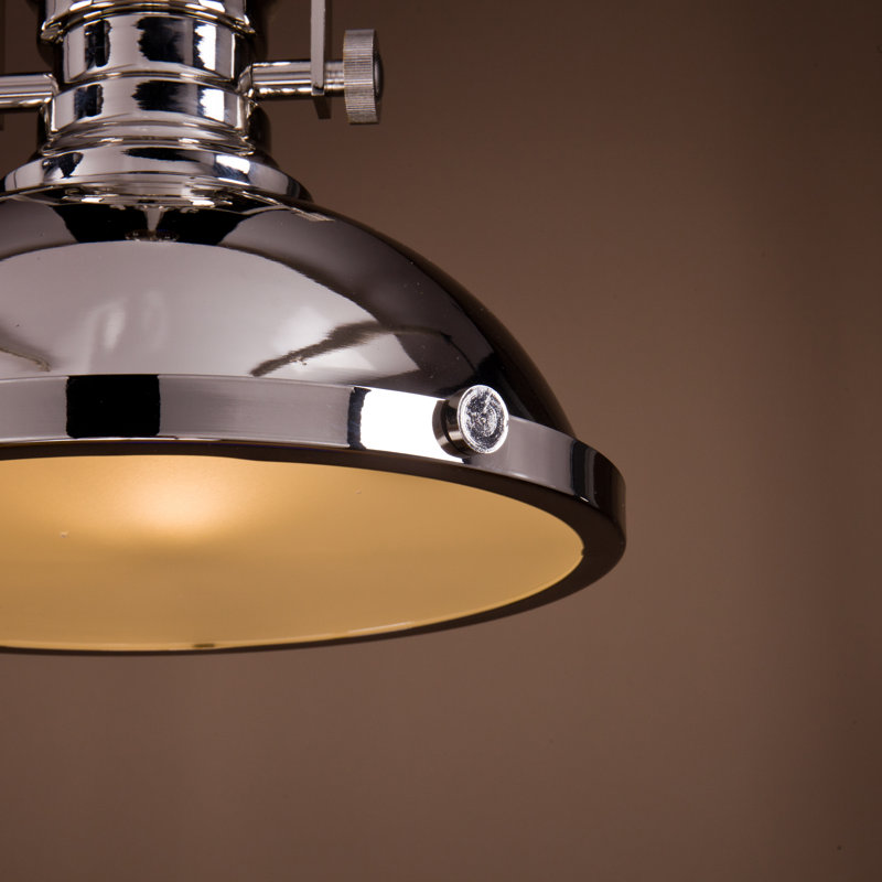 Luminaire suspendu en forme de dôme industriel 1 lumière 13 "à 1 lumière pour îlot de cuisine, Nickel poli