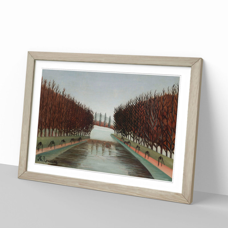 The Canal by Henri Rousseau - Picture Frame Painting, 36cm H x 48cm W x 2cm D, Oak Framed