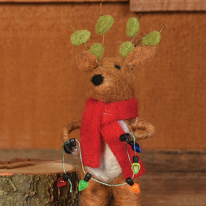 6'' Fabric Animals Holiday Shaped Ornament