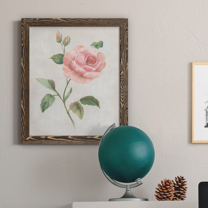Grandiflora I - Peinture sur toile encadrée, H 24 po x l 18 po x P 1,5 po, Encadré de bois de noyer