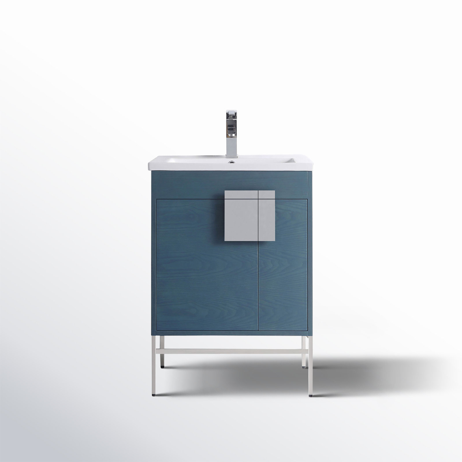 Maisie 24'' Single Bathroom Vanity, Polished Chrome, French Blue