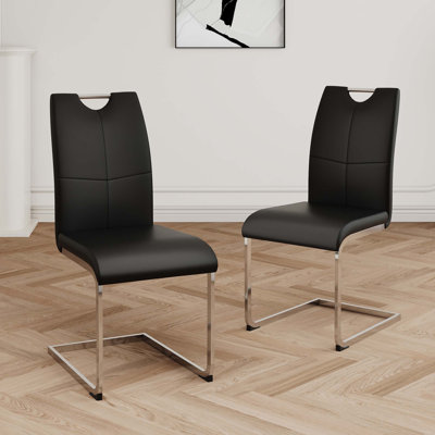 Chaises de salle à manger rembourrées avec pieds galvanisés