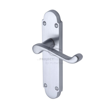 Heritage Brass Project Hardware Door Handle Lever Latch Milton Design, Satin Chrome