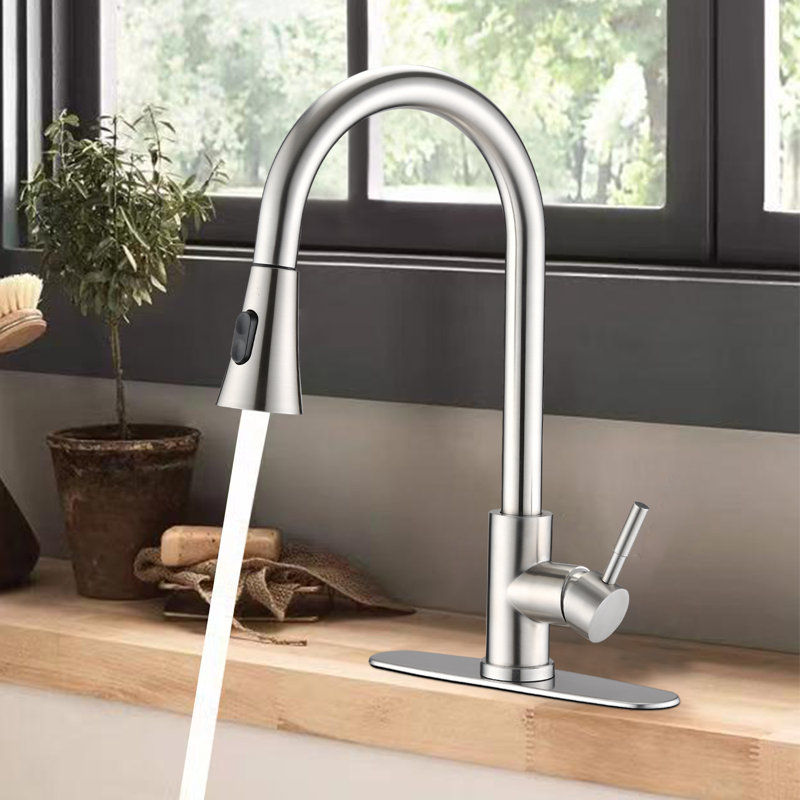 NOVEL Pull Out Kitchen Faucet, Brushed Nickel