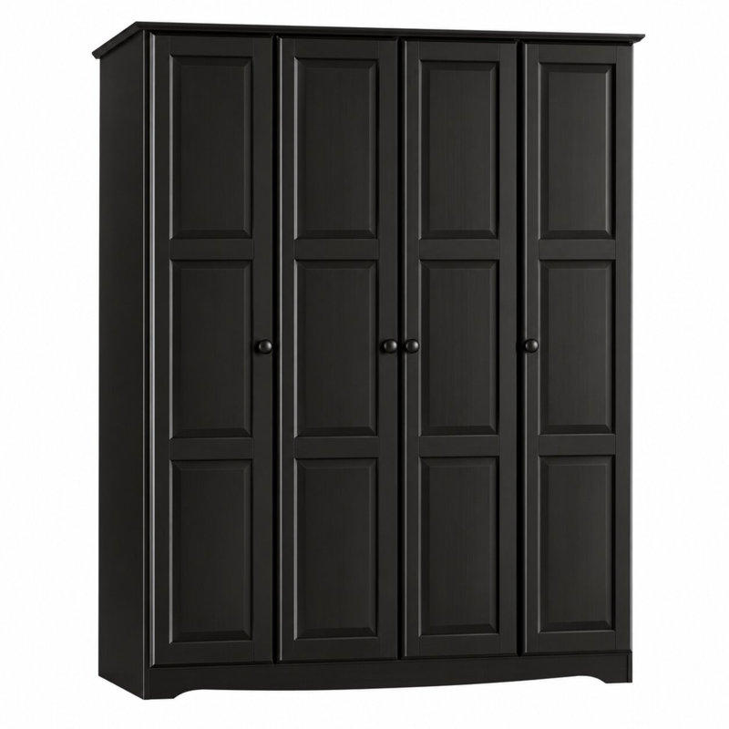 Armoire-penderie 100% bois Arieyana, Noir