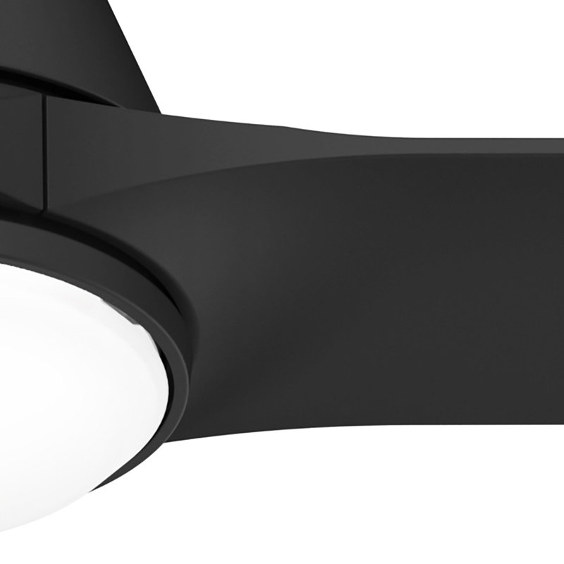 Hunter 52 Inch Aeronaut  Wi-Fi ENERGY STAR® Damp Rated Ceiling Fan With Lights And Remote, Matte Black, Matte Black