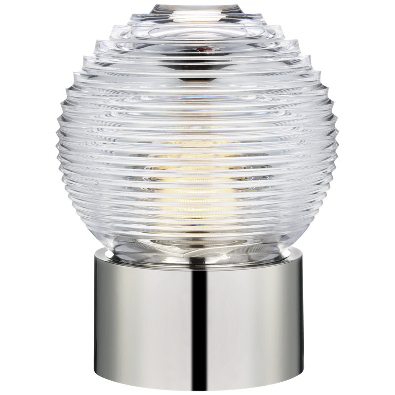 Waterford Circon 7" Rechargeable Accent Lamp  with Clear Crystal, Silver