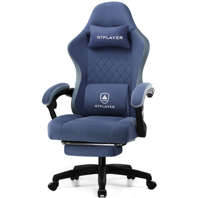 Gaming Chair, Ergonomic Computer Office Chair, High Back Office Chair With Pocket Spring Cushion, Lumbar Support, Adjustable Linkage Armrests & Footre