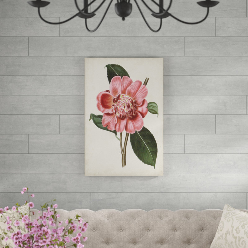 «Carnelian Blooms I», peinture sur toile, H 36 po x l 24 po