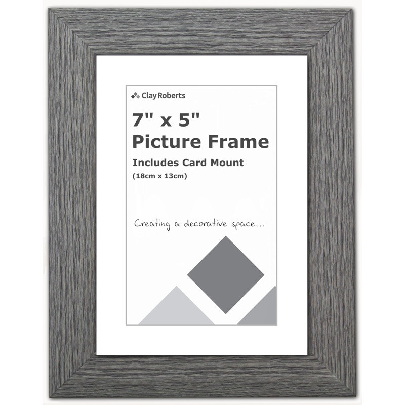 Matte Picture Frame with Mat, Dark Grey