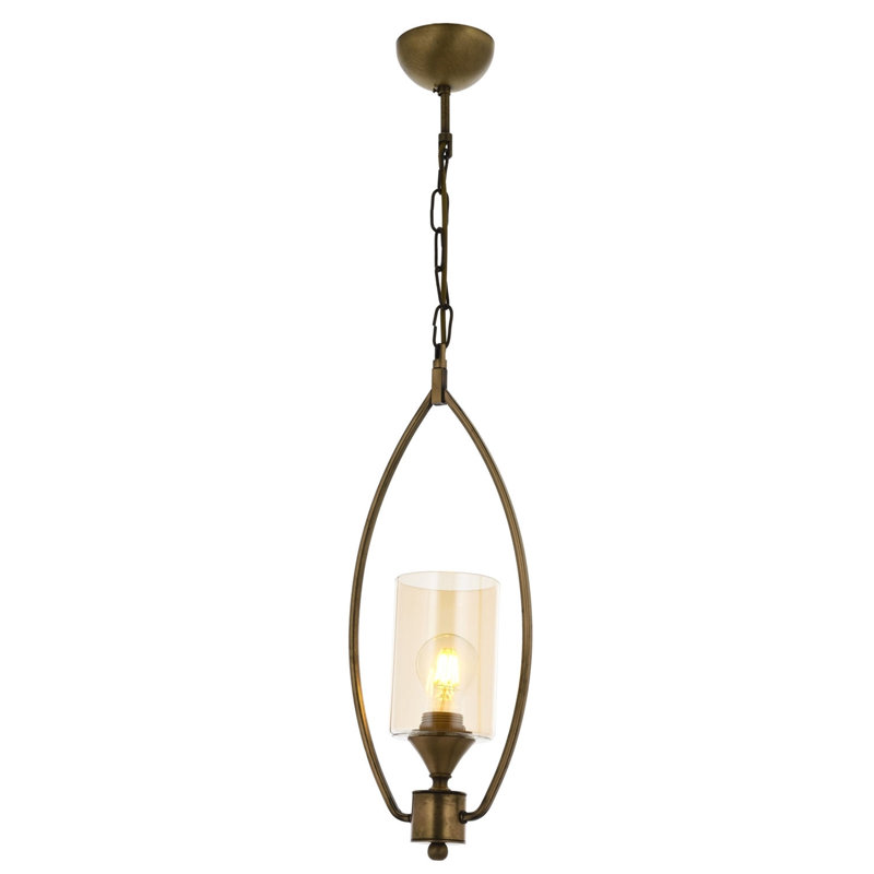 Luminaire suspendu cylindrique à 1 lumière Shetter, Or