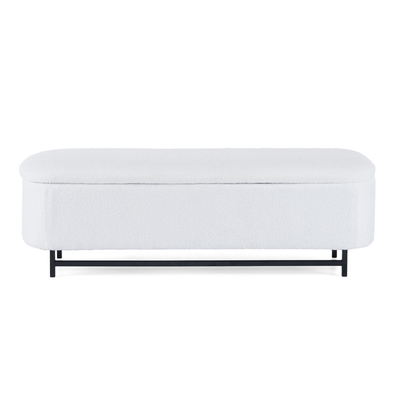 Blanc et noir avec options de rangement polyvalentes, cadre, espace de vie spacieux en blanc, métal en bois robuste, profondeur intérieure de 55,89 po