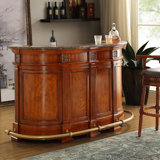 68.9" Brown Half Circle Solid Reception Desk