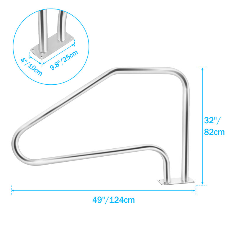 32" H x 49" W x 4" D Swimming Pool Hand Rail