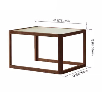 Table basse en bois massif en chêne nord-américain, élégante et durable, conçue pour un salon élégant et fonctionnel