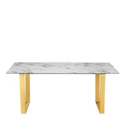 Mauree Marble Top Metal Base Dining Table