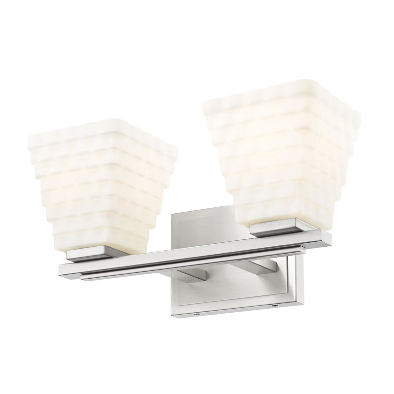 Meuble-lavabo 2 lumières Teyona, Nickel brossé