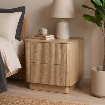 Tashiya 53cm 2 Drawer Bedside Table