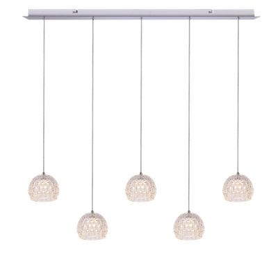 Bristow 5 - Light Nickel Cluster Pendant