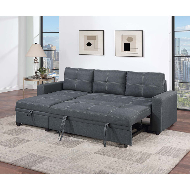 Canapé modulaire convertible, Tissu gris anthracite