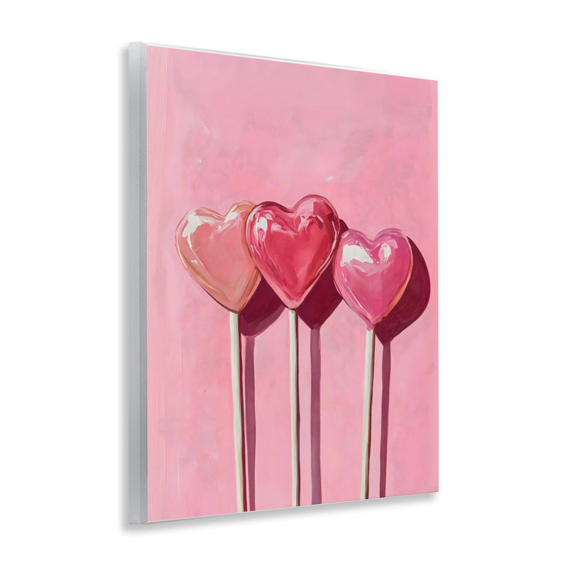 Plaque murale «Three Lollipops on Pink» par Arlington Prints