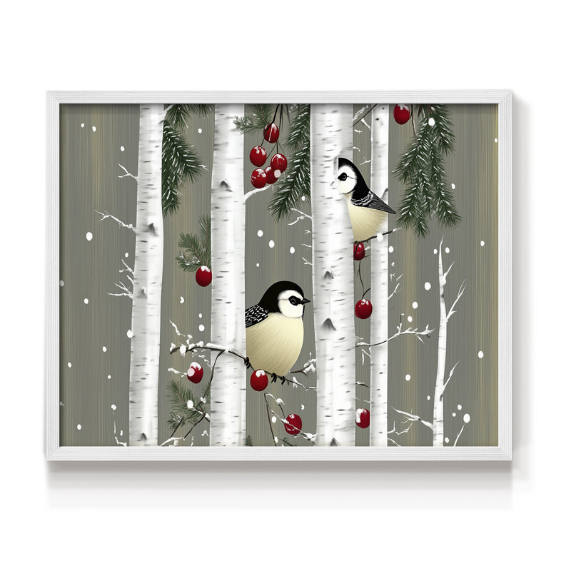Art de Noël - LIX - reproduction encadrée, H 22 po x l 28 po, Blanc