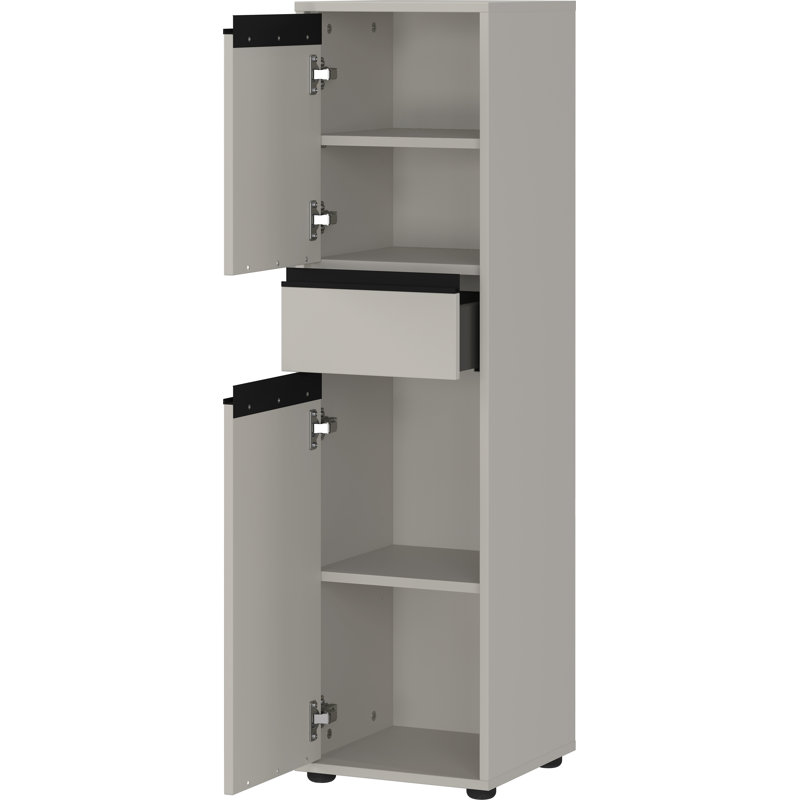 Bayoleth Tilt Protection Bathroom Cabinet, Silver colors