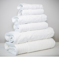 SOHO Living Essential Terry Kitchen Towels (Set of 2) - Blue & White  (Simple Stitch Denim) 