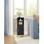 Small Bathroom Storage Cabinet, Freestanding Bathroom Storage Unit with Door and Adjustable Shelf, Narrow Toilet Paper Cabinet with Open Storage Space, with Hooks-19331046