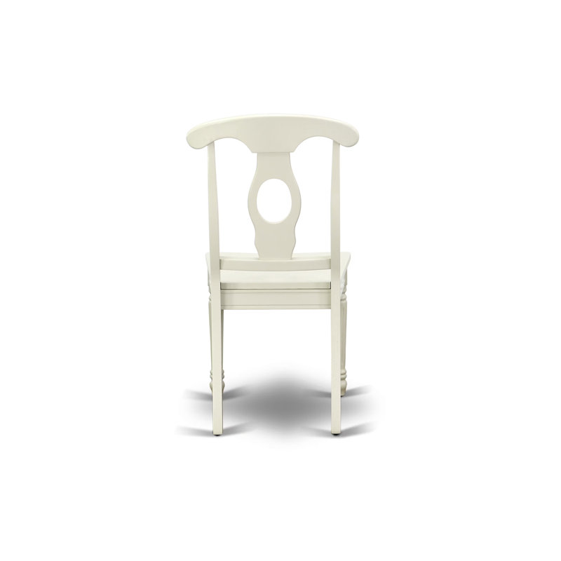 5 Piece Dining Room Table Set Includes a Round Kitchen Table with Pedestal and 4 Dining Chairs, Linen White, Linen White